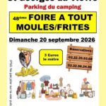 Foire à tout - Moules Frites Organisé par Saint-Georges Contacts, autour du camping et de son parking;